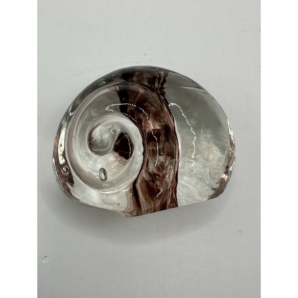 Vintage Snail Shell Art Glass Paperweight Figurine Hand Blown 2"